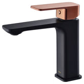 Ikon Seto Basin Mixer Matt Black and Rose Gold